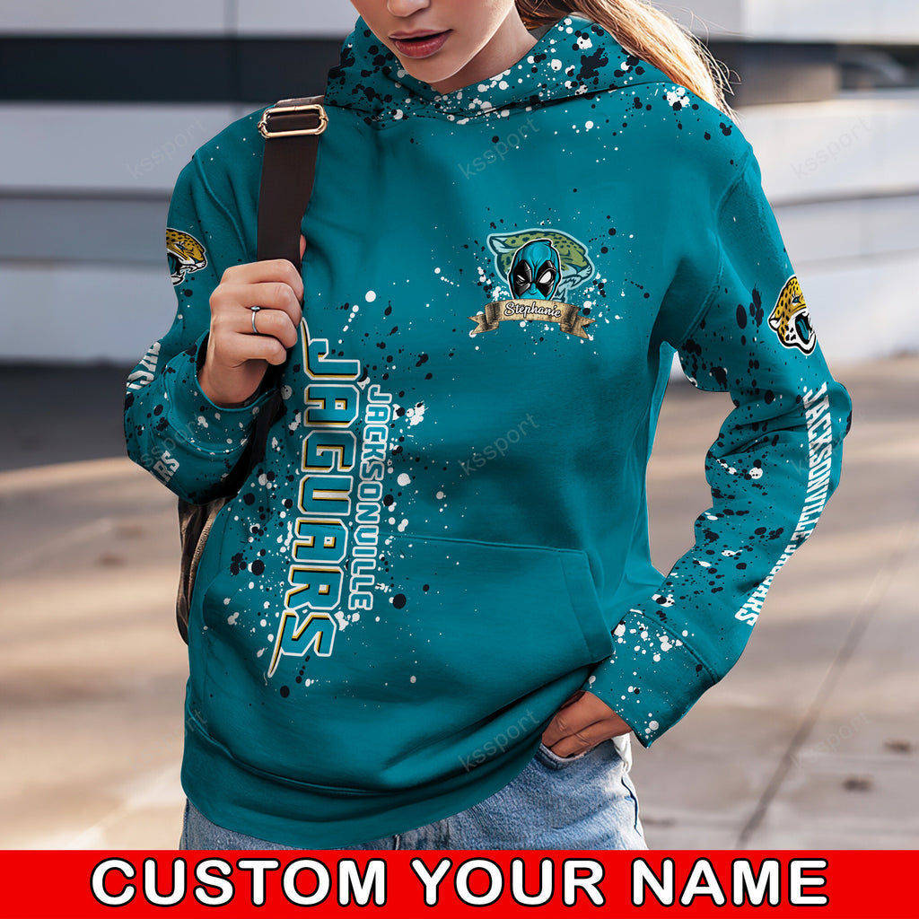 Custom NFL Jacksonville Jaguars Hoodie Leggings Rock Paper Scissors Throat Punch I Win Hoodie
