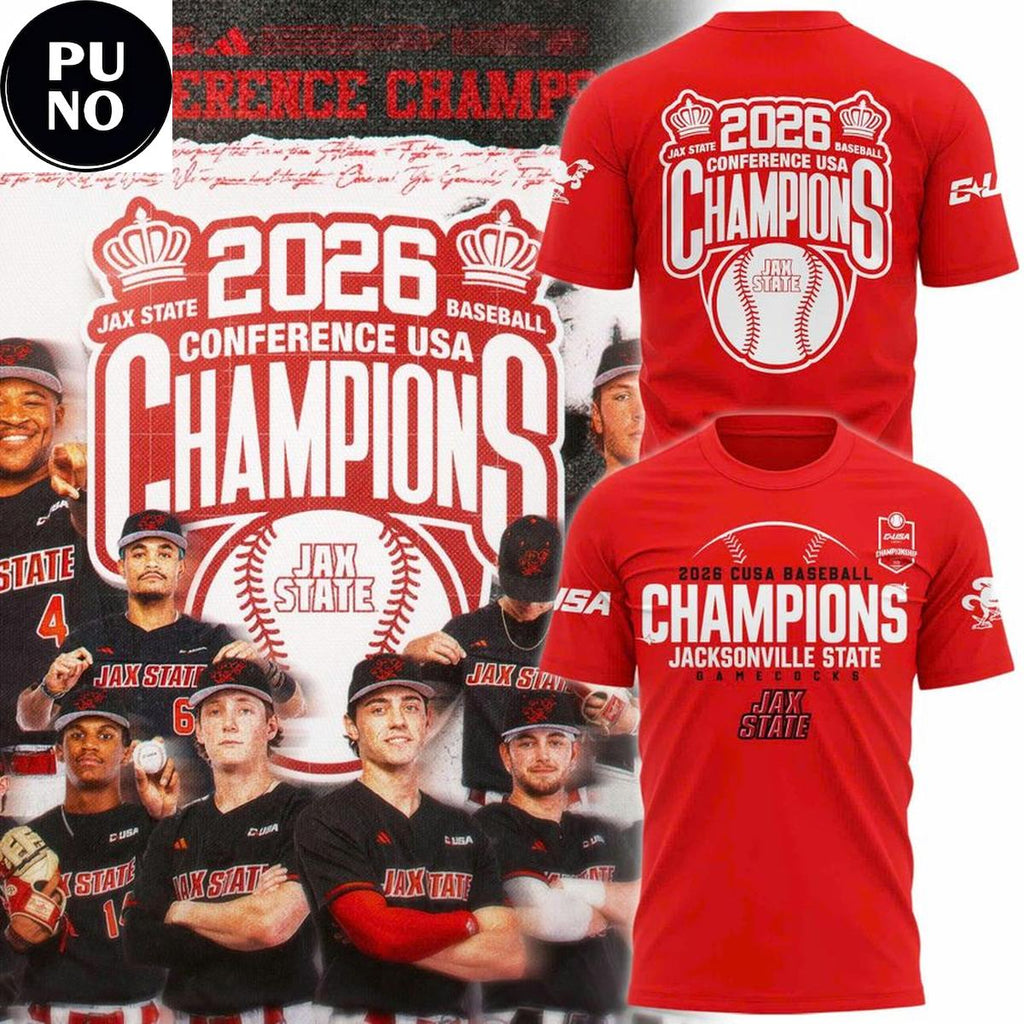 Jacksonville State Gamecocks 2026 Conference USA Champions Hoodie T-Shirt