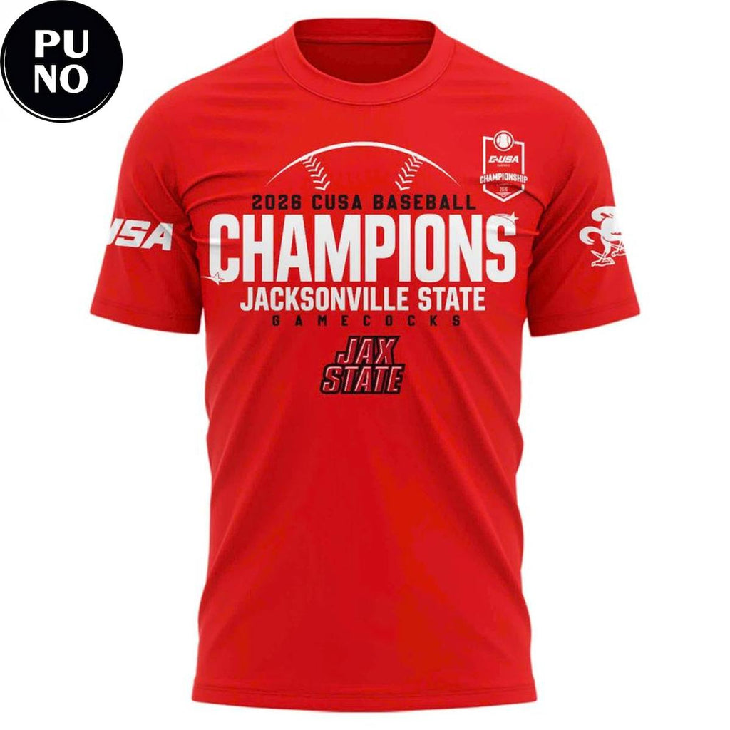 Jacksonville State Gamecocks 2026 Conference USA Champions Hoodie T-Shirt