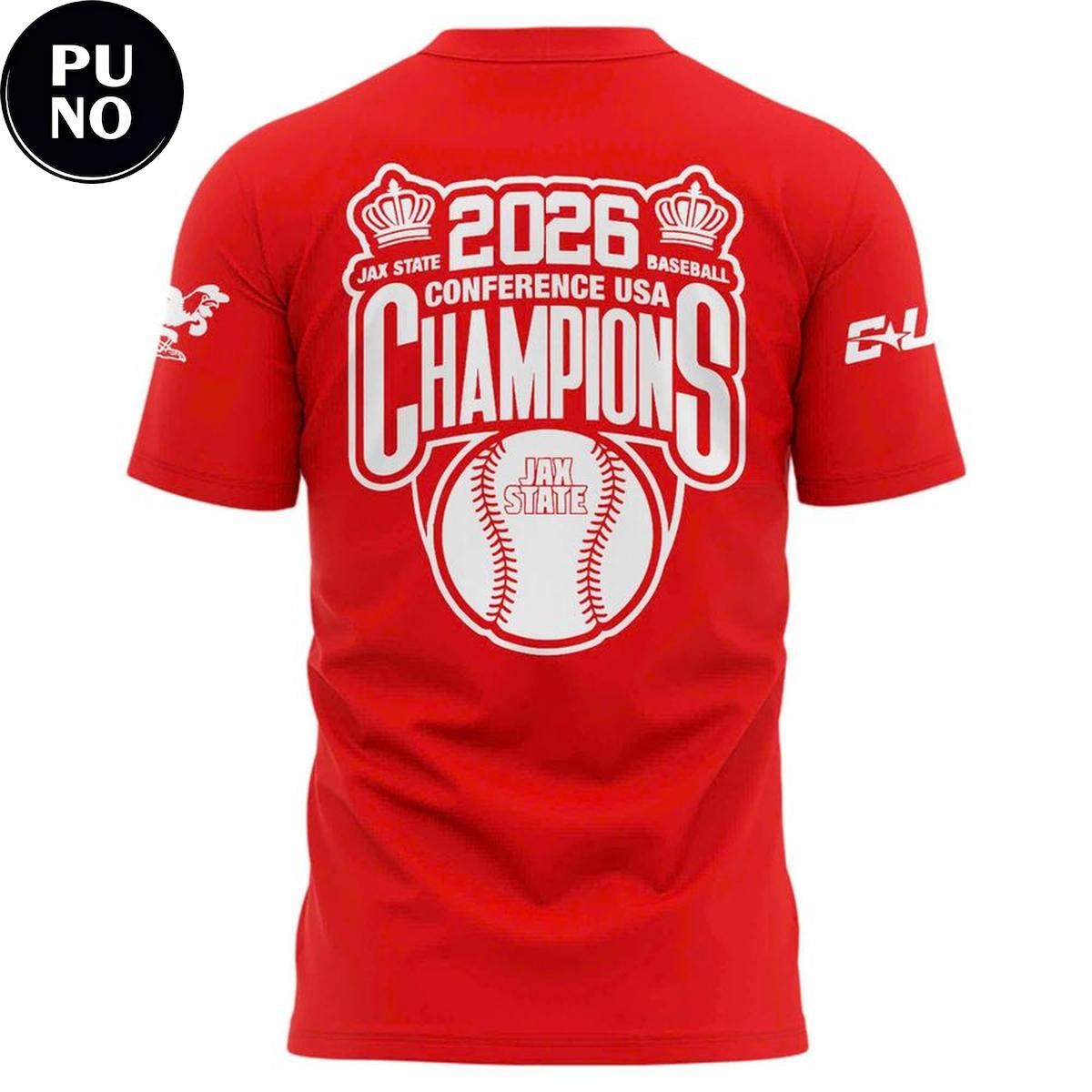 Jacksonville State Gamecocks 2026 Conference USA Champions Hoodie T-Shirt