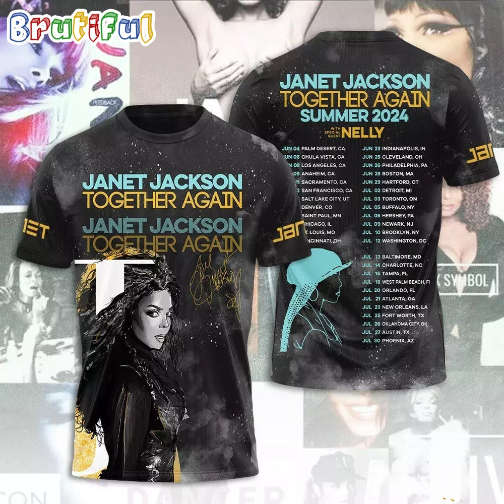 Janet Jackson Together Again 2024 Summer Tour 3D Shirt, Janet Jackson T Shirt