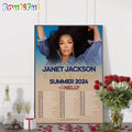 Janet Jackson Together Again 2024 Tour Wall Art Poster Canvas, Janet Jackson Music Tour Poster