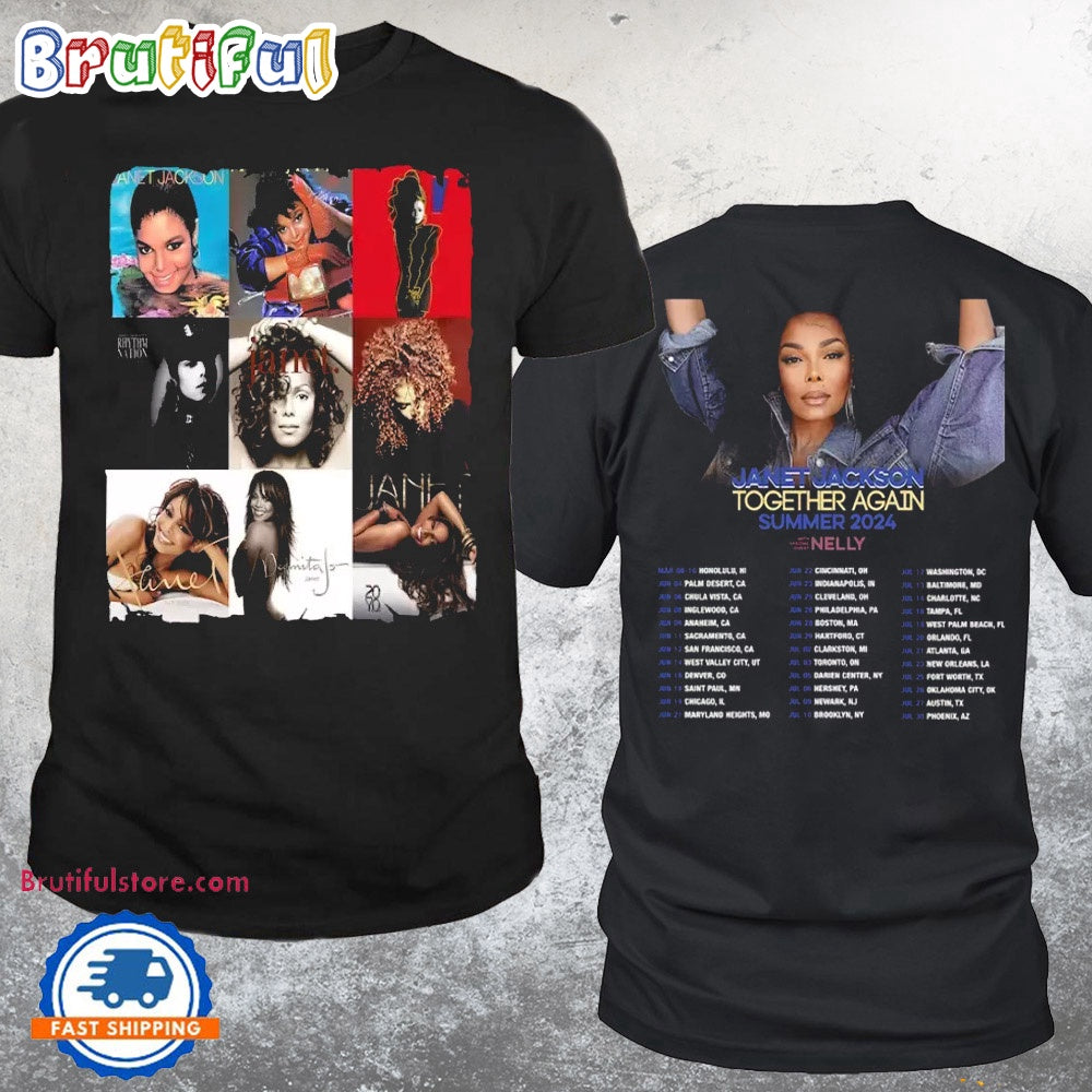 Janet Jackson Together Again Schedule T-Shirt, Janet Jackson Summer Tour 2024 Shirt 1