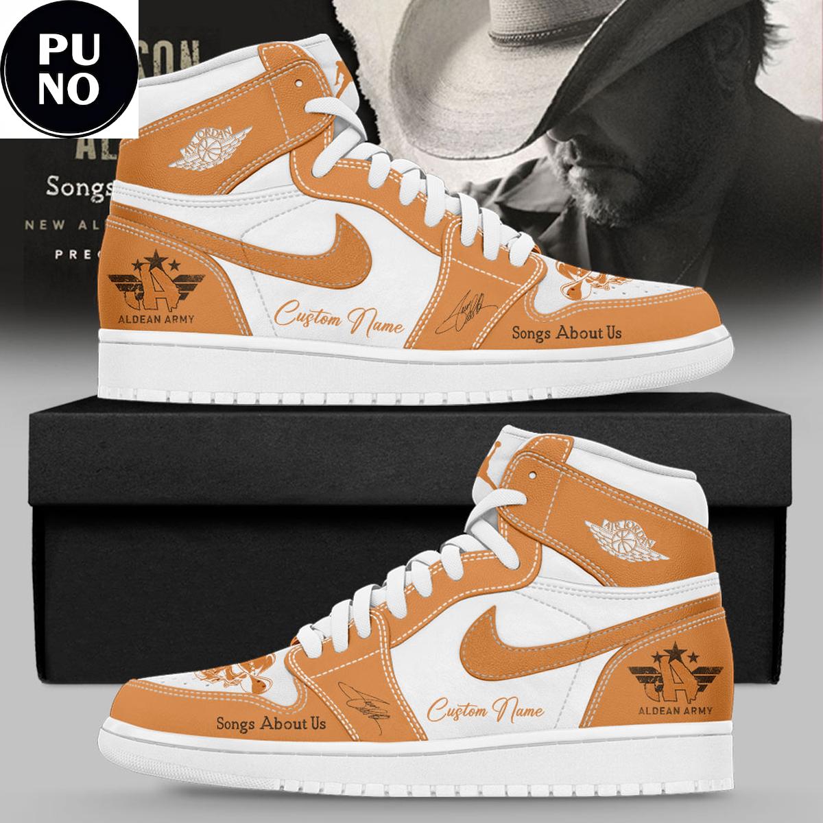 Jason Aldean Songs About Us 2026 Custom Name Air Jordan 1 Shoes