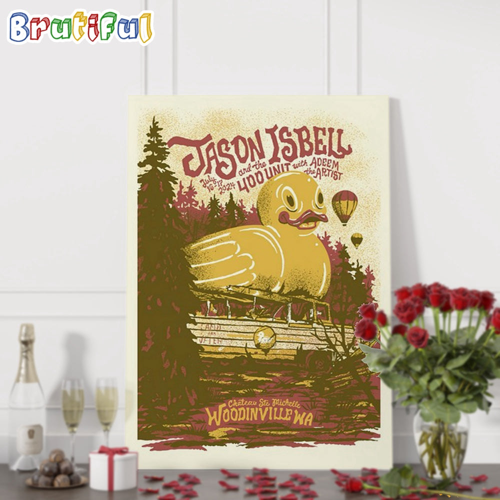 Jason Isbell And The 400 Unit July 16-17 2024 Tour Chateau Ste Michelle Woodinville WA Poster Canvas