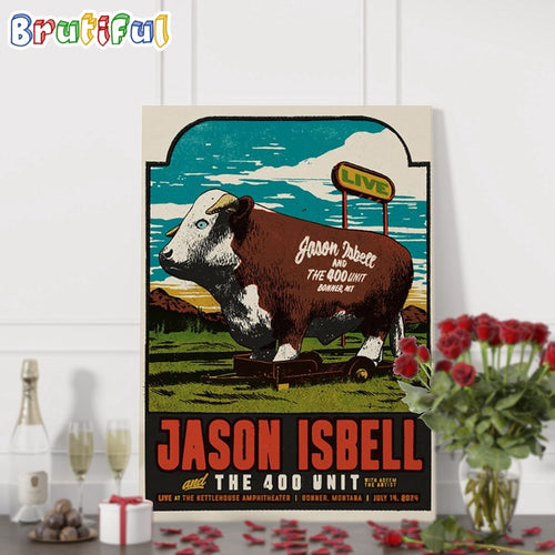 Jason Isbell July 14 2024 The KettleHouse Amphitheater Bonner Montana Vintage Wall Art Poster Canvas