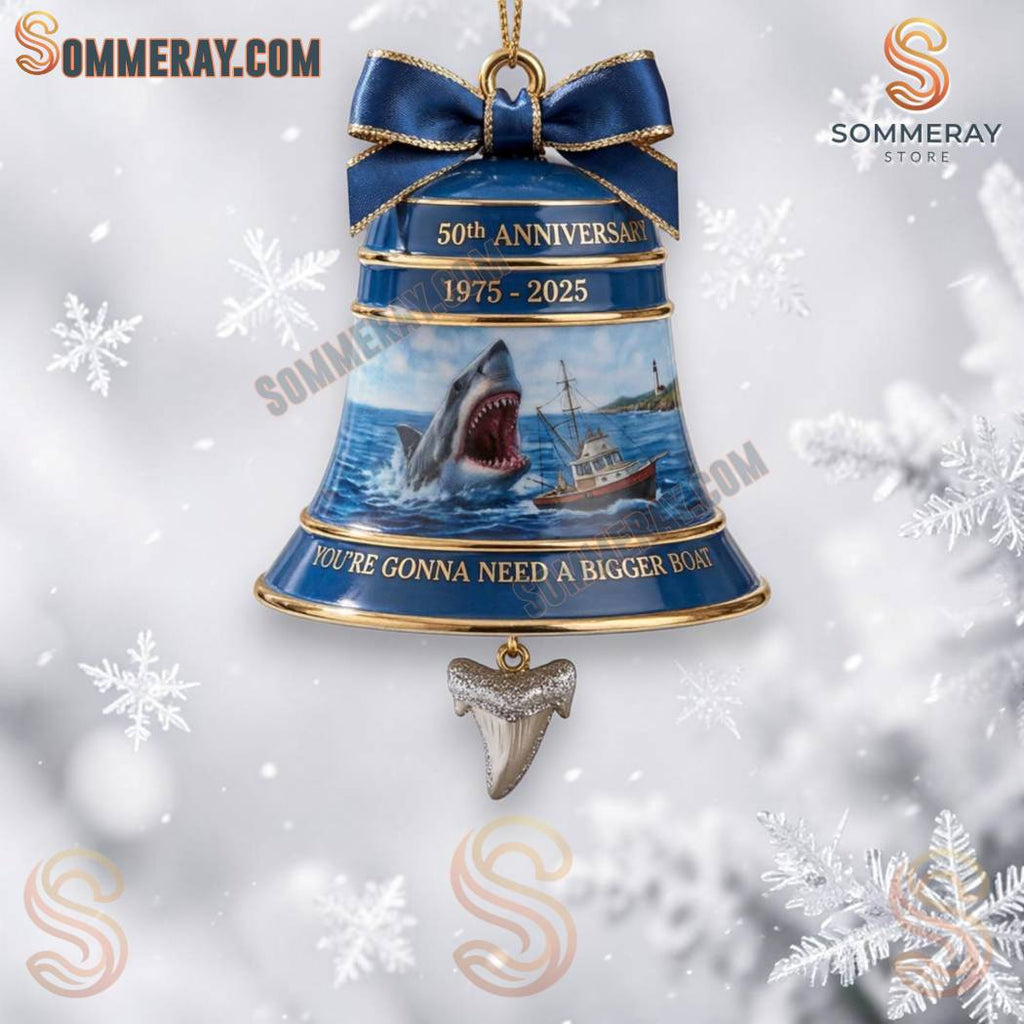 Jaws 50th Anniversary You’re Gonna A Need A Bigger Boat Bell Ornament