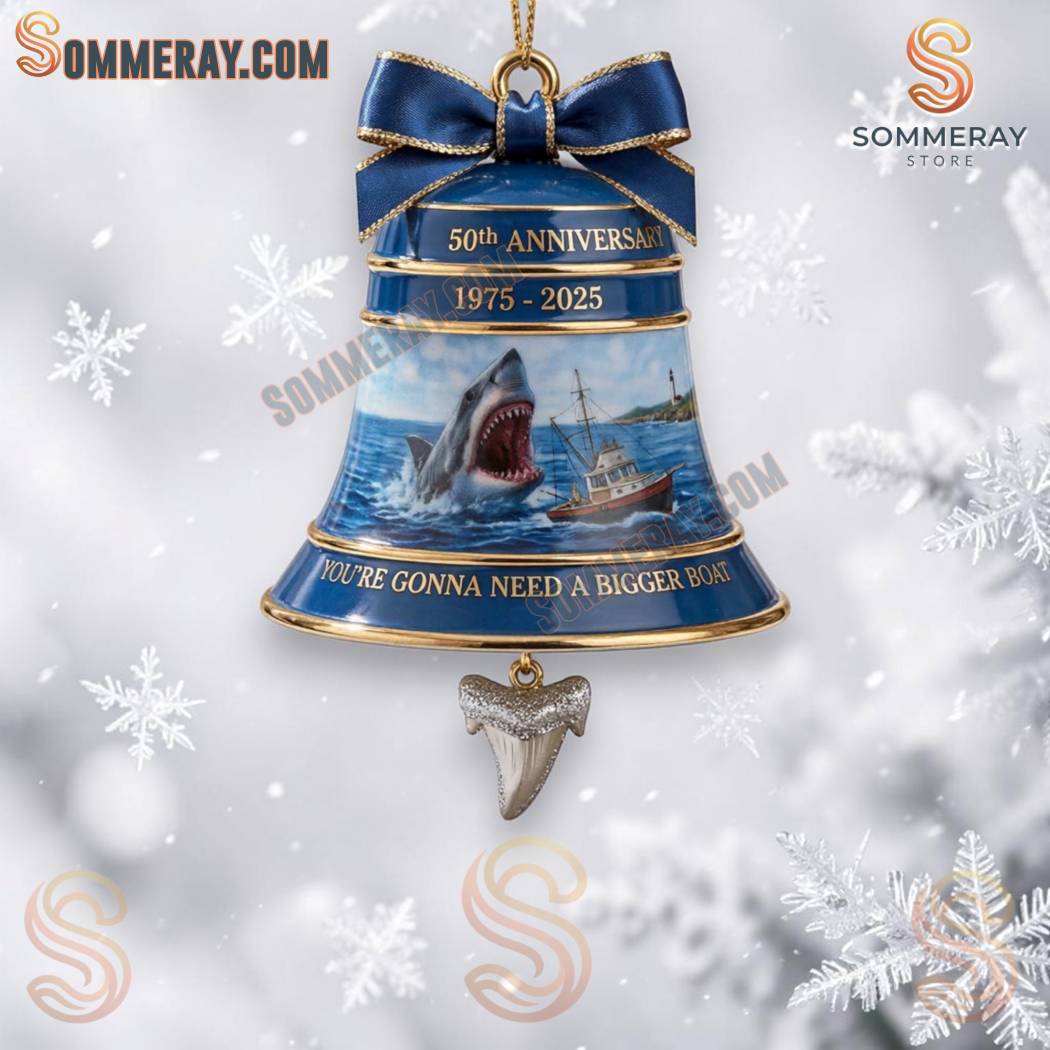 Jaws 50th Anniversary You’re Gonna A Need A Bigger Boat Bell Ornament