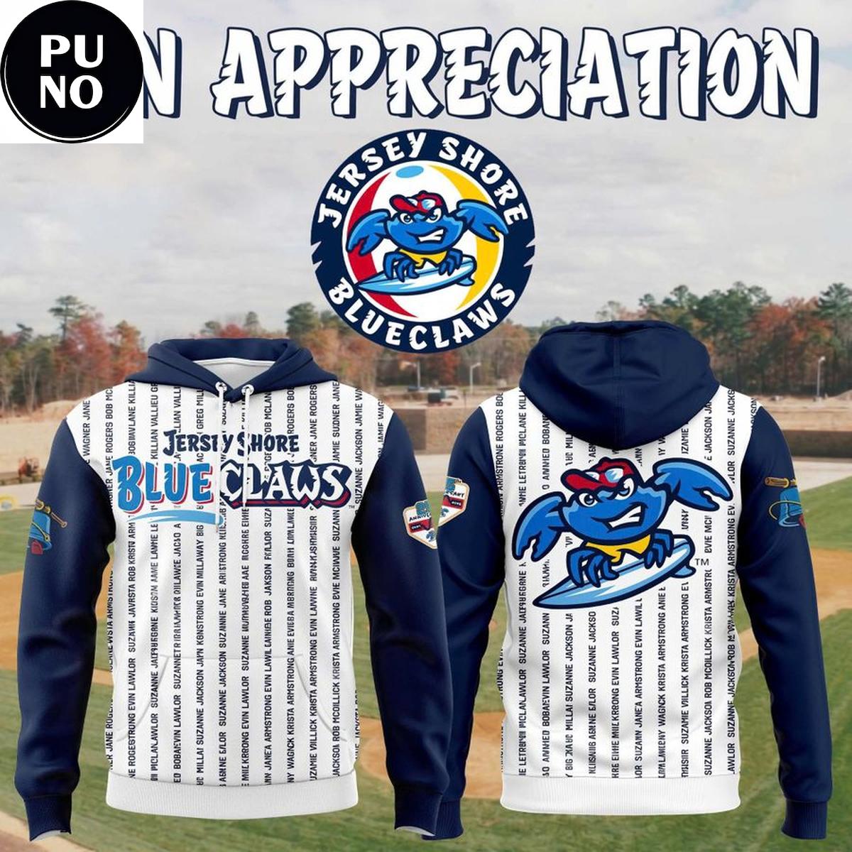 Jersey Shore BlueClaws x Fan Appreciation 2026 Hoodie T-Shirt