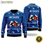 Jesus Has Your Back Jiu Jitsu Ugly Christmas Sweater Gifts For Christian Families