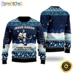 Jesus Saves Hockey Ugly Christmas Sweater Gifts For Christian Families