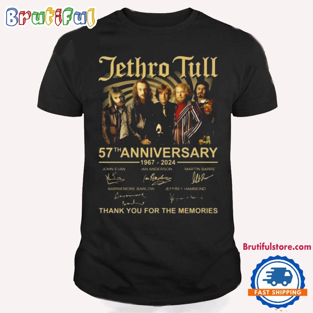 Jethro Tull 57th Anniversary Thank You For The Memories Signatures T Shirt