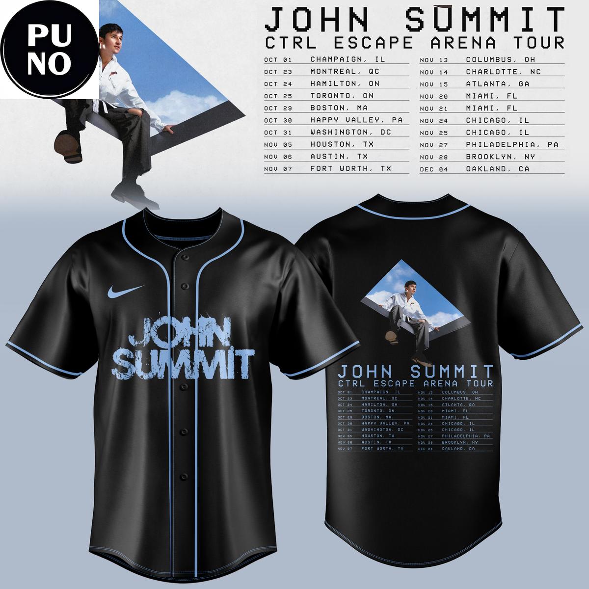 John Summit Ctrl Escape Arena Tour 2026 Schedule Baseball Jersey