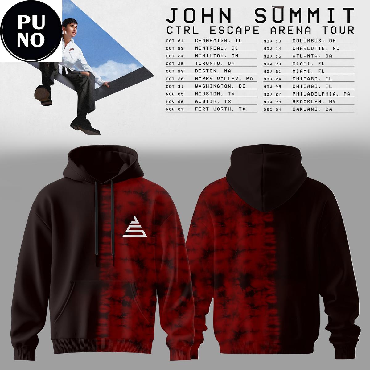 John Summit Ctrl Escape Arena Tour 2026 Tie-dye Hoodie