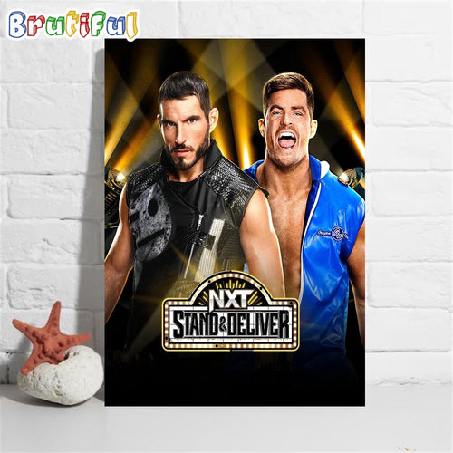 Johnny Gargano Vs Grayson Waller In An Unsanctioned Match At NXT Stand And Deliver Wall Art Poster Canvas
