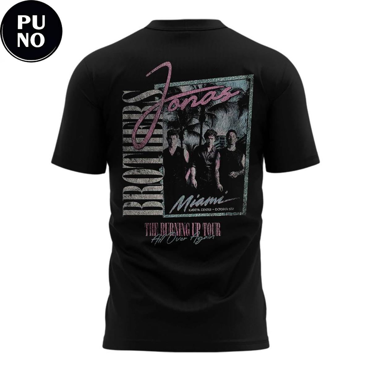 Jonas Brothers The Burning Up Tour All Over Again 2026 Miami FL City T-Shirt