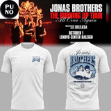 Jonas Brothers The Burning Up Tour All Over Again 2026 Raleigh NC T-Shirt