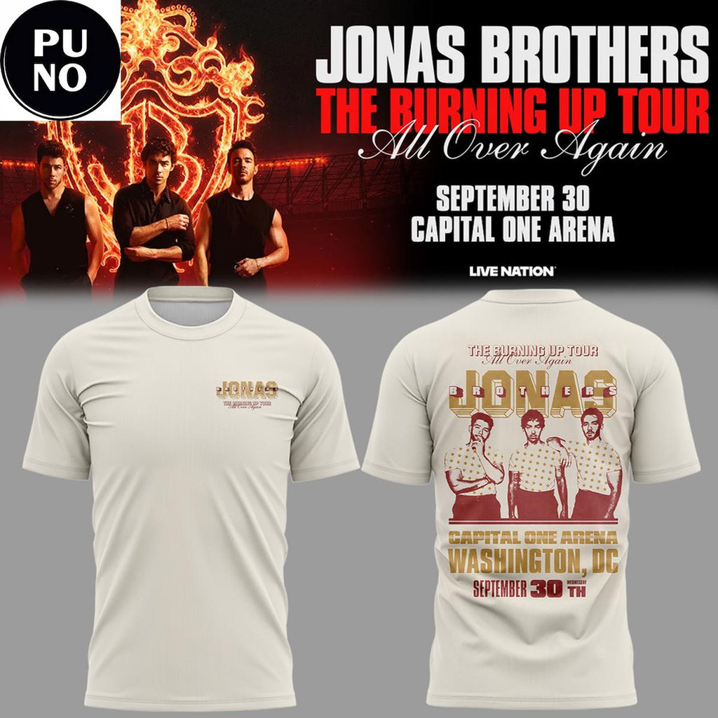 Jonas Brothers The Burning Up Tour All Over Again 2026 Washington DC T-Shirt