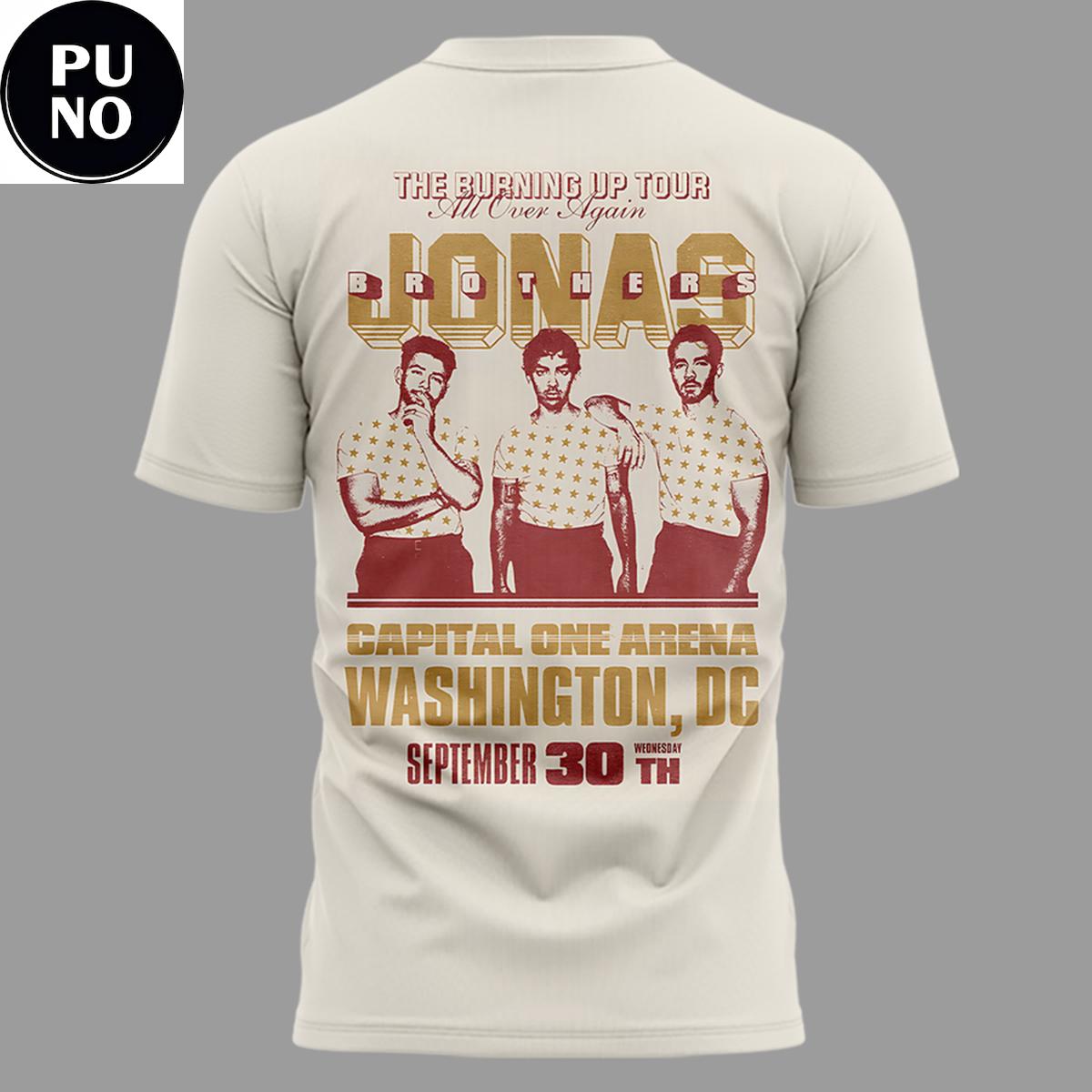 Jonas Brothers The Burning Up Tour All Over Again 2026 Washington DC T-Shirt