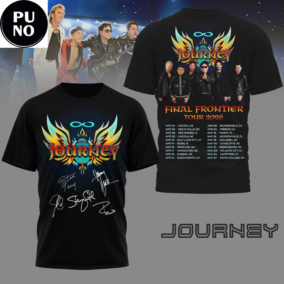 Journey Band Final Frontier Tour 2026 Schedule T-Shirt
