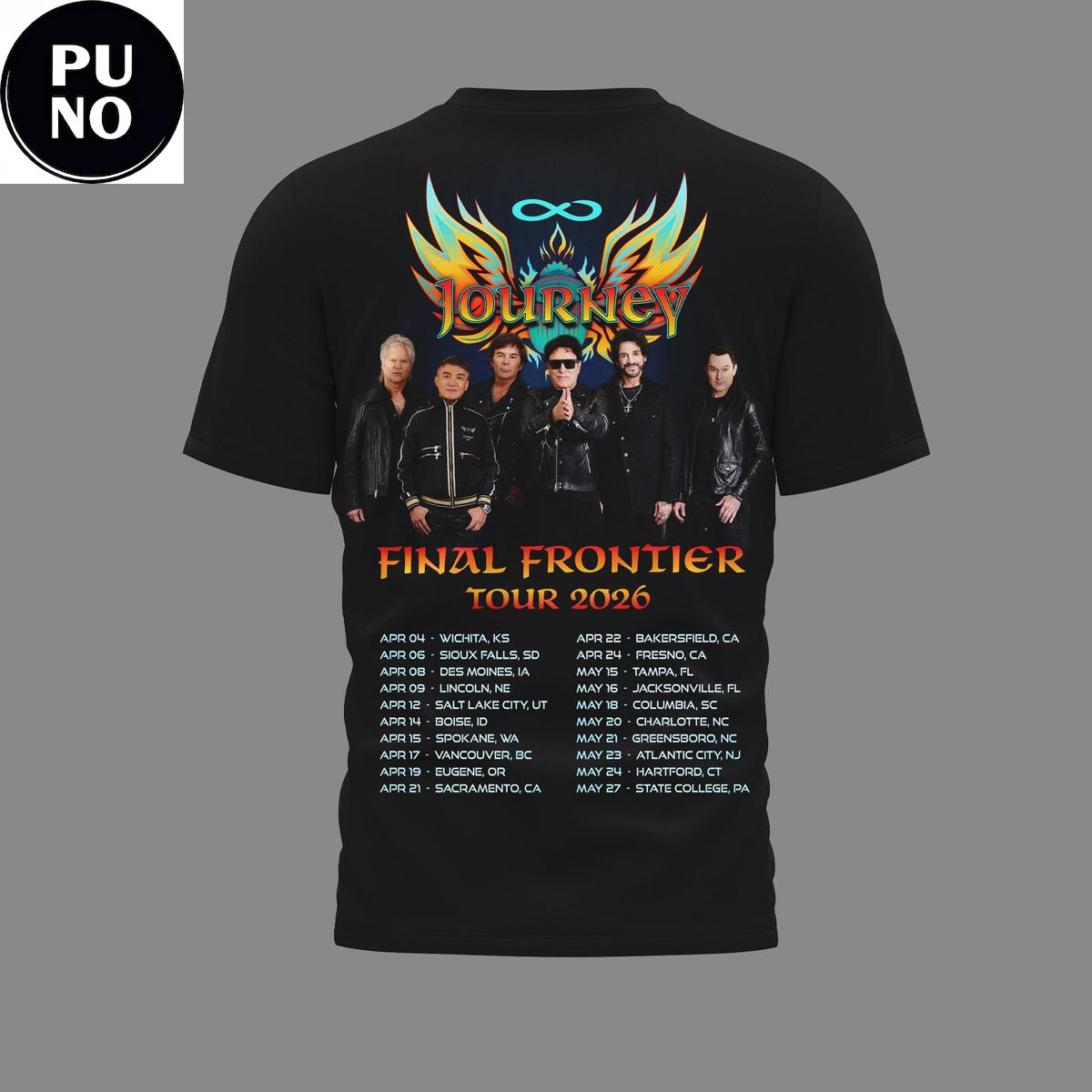 Journey Band Final Frontier Tour 2026 Schedule T-Shirt