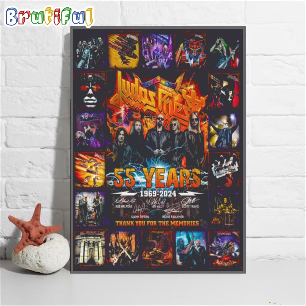 Judah Fire 55 Years Thank You For Memories Signature Wall Art Poster Canvas