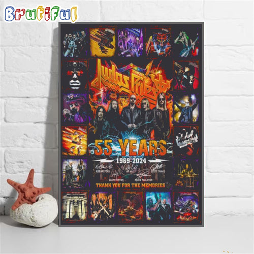 Judah Fire 55 Years Thank You For Memories Signature Wall Art Poster Canvas