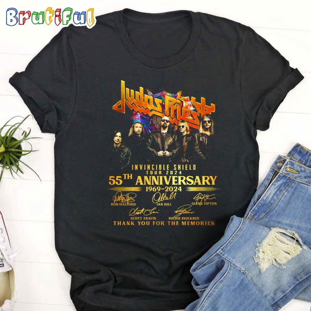 Judas Priest Invincible Shield Tour 2024 55th Anniversary Thank You For The Memories T Shirt