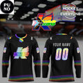 Kalamazoo Wings x Hockey Is For Everyone Rainbow Ice 2026 Personalized Hockey Jersey