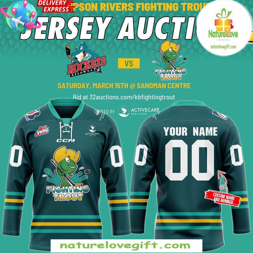 Kamloops Blazers Hockey Jersey Thompson Rivers Fighting Trout