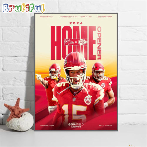 Kansas City Chiefs 2024 Colts Schedule Release Poster Canvas Art