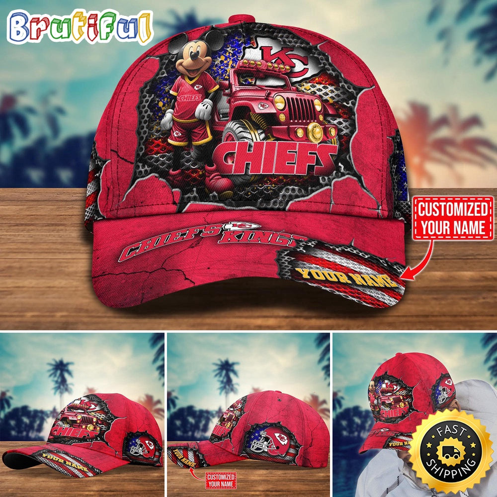 Kansas City Chiefs Baseball Cap Mickey Mouse Customize Cap