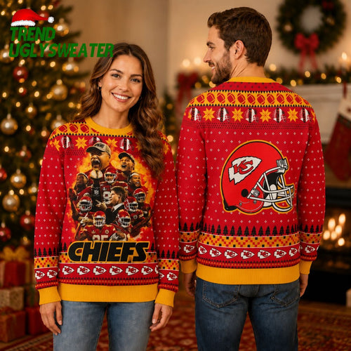 Kansas City Chiefs Fire Up The Holiday Spirit Ugly Christmas Sweater