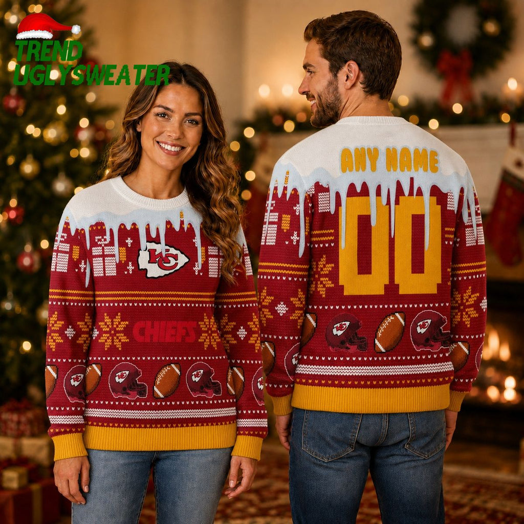 Kansas City Chiefs Frosty Holiday Ugly Christmas Sweater