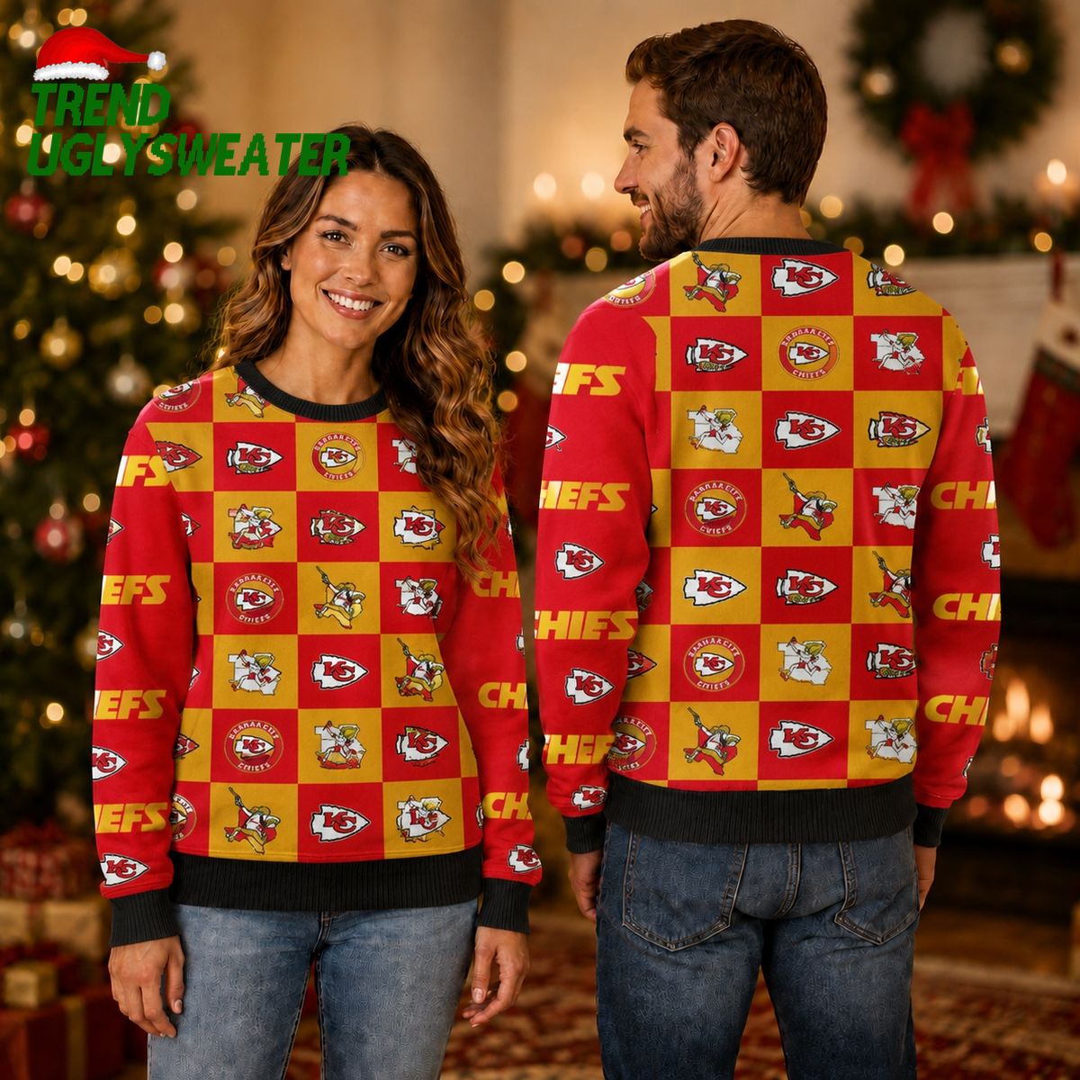 Kansas City Chiefs Game Day Patchwork Ugly Christmas Sweater