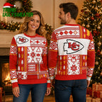 Kansas City Chiefs Holiday Geometry Ugly Christmas Sweater