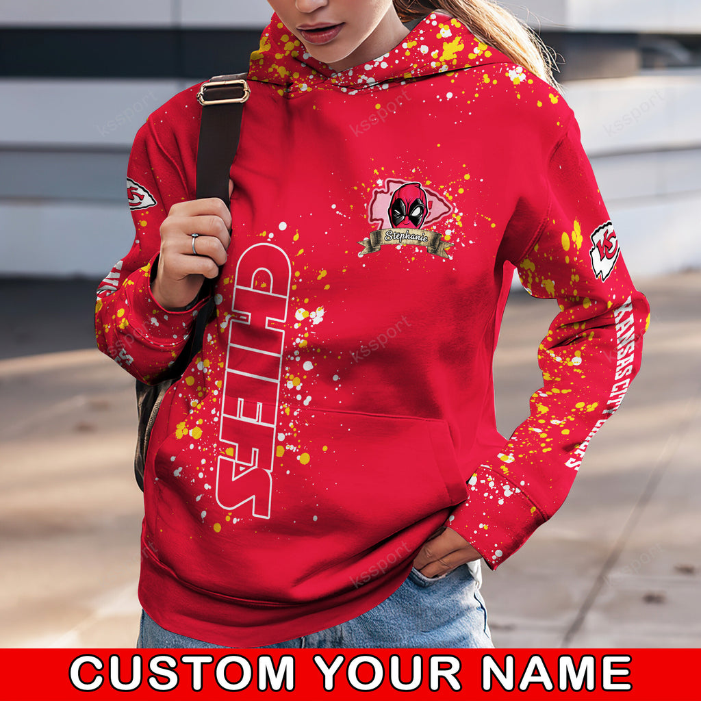 Custom NFL Kansas City Chiefs Hoodie Leggings Rock Paper Scissors Throat Punch I Win Hoodie