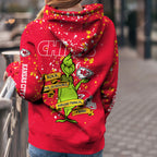 Custom NFL Kansas City Chiefs Hoodie Leggings The Grinch Hoodie Rock Paper Scissors Throat Punch I Win