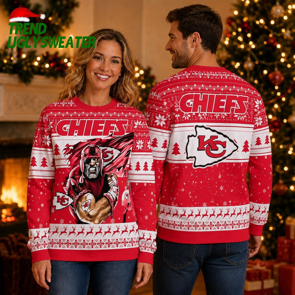 Kansas City Chiefs Superhero Holiday Ugly Christmas Sweater