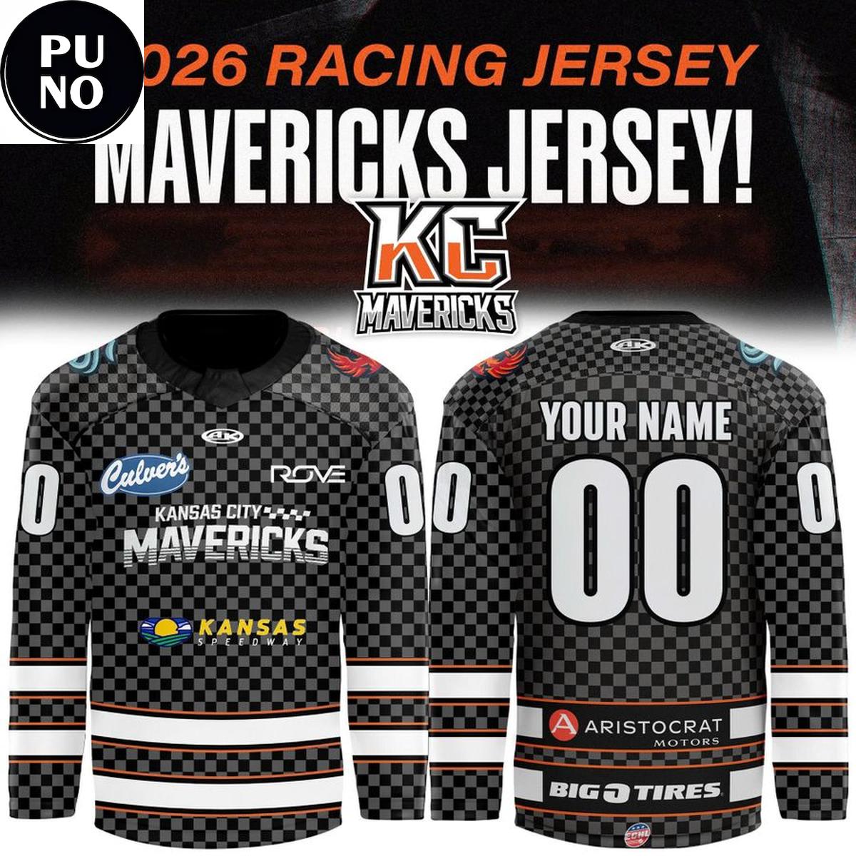 Kansas City Mavericks 2026 Racing Personalized Hockey Jersey