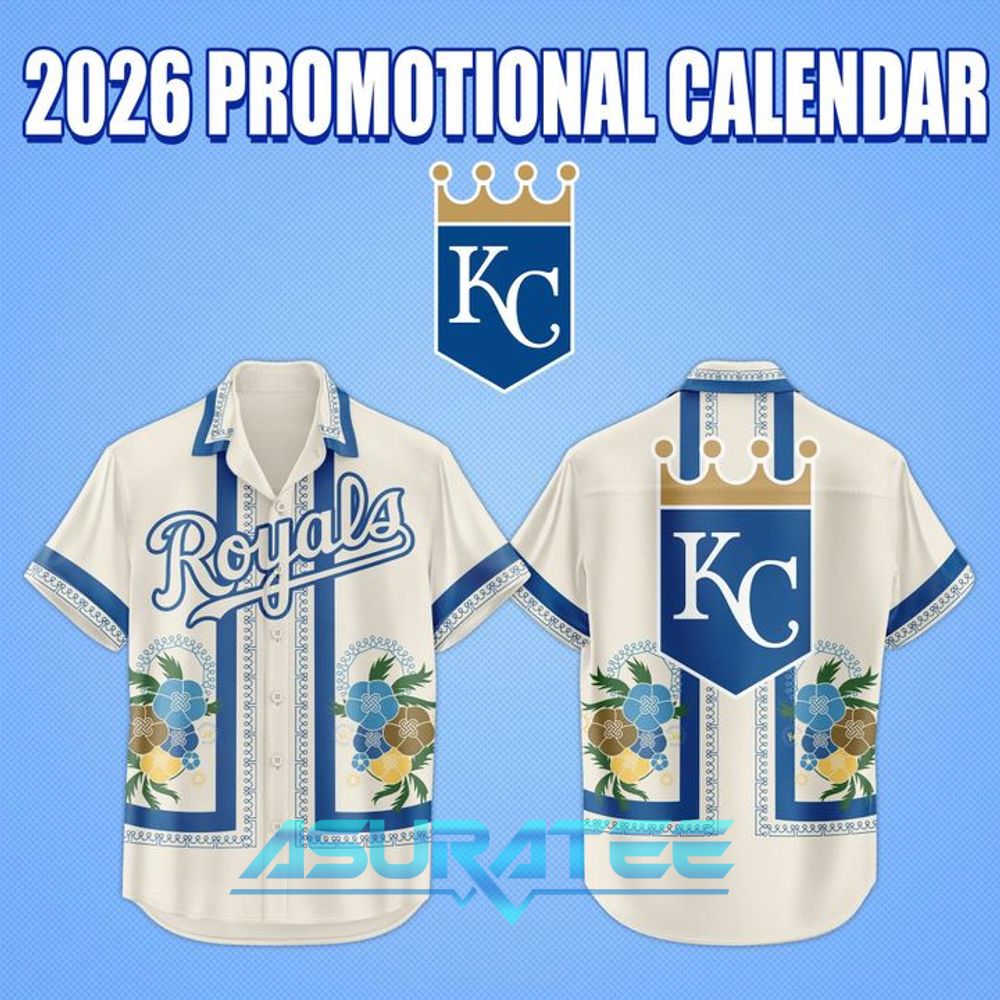 Kansas City Royals 2026 Promotional Calendar Hawaiian Shirt