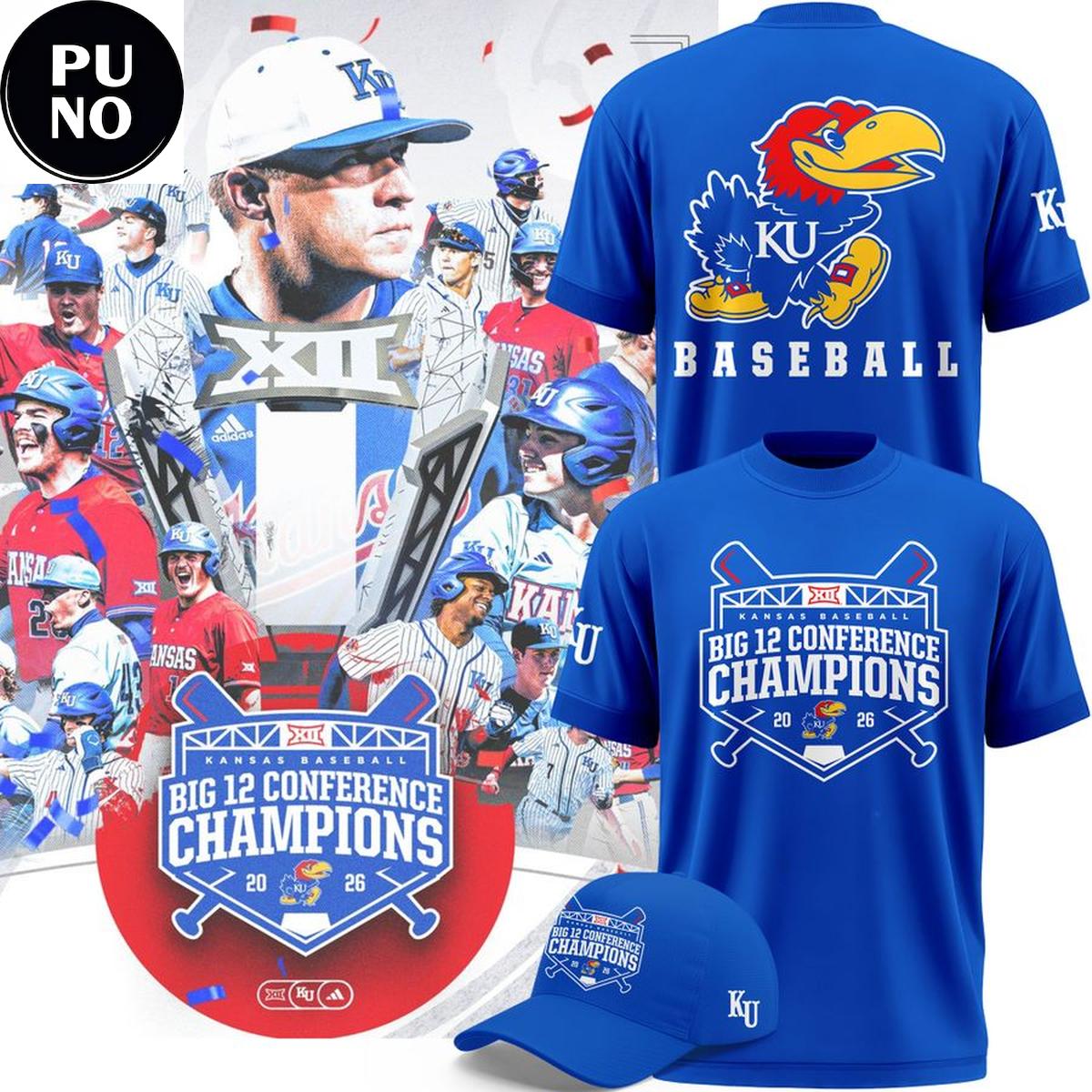 Kansas Jayhawks Baseball Big 12 champions 2026 T-Shirt