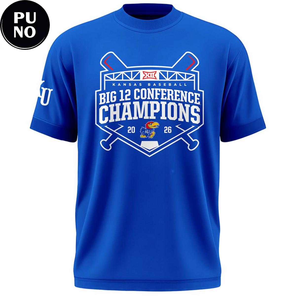 Kansas Jayhawks Baseball Big 12 champions 2026 T-Shirt