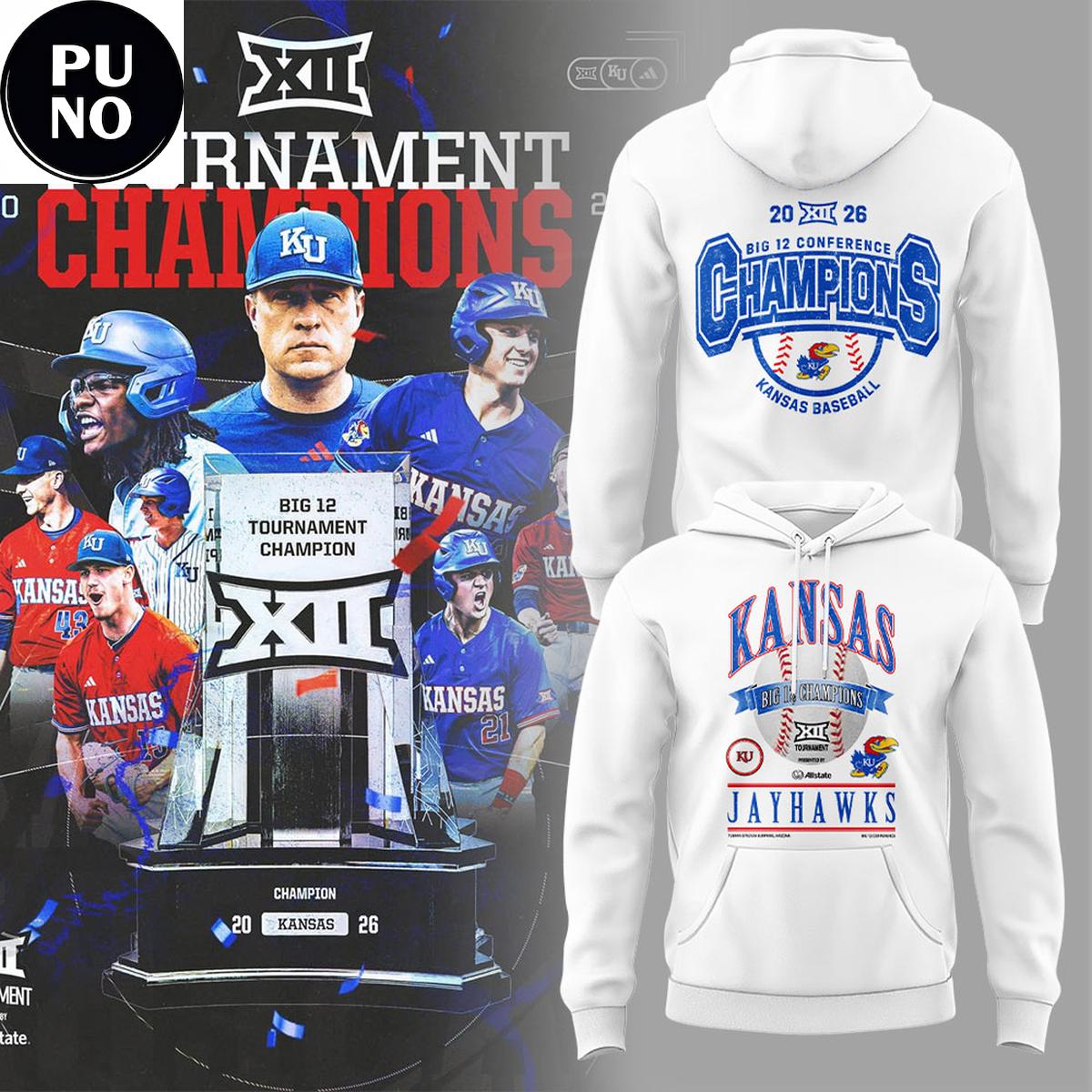 Kansas Jayhawks Big 12 Baseball Tournament Champions 2026 Hoodie T-Shirt