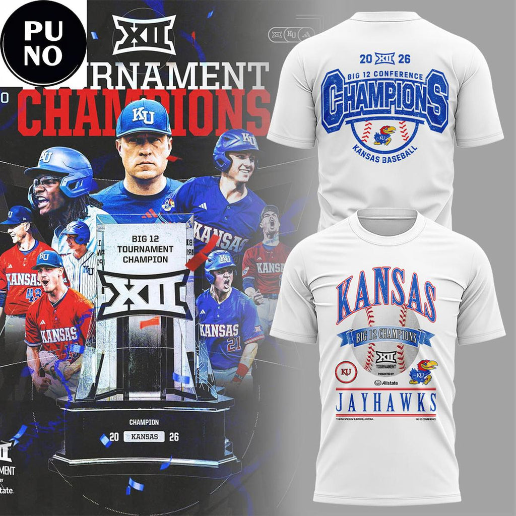 Kansas Jayhawks Big 12 Baseball Tournament Champions 2026 Hoodie T-Shirt