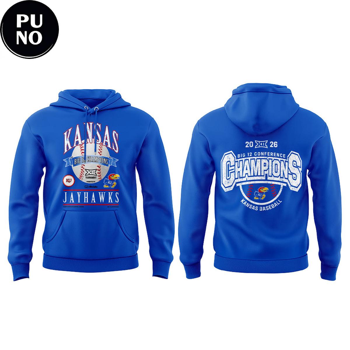 Kansas Jayhawks Big 12 Baseball Tournament Champions 2026 Hoodie T-Shirt