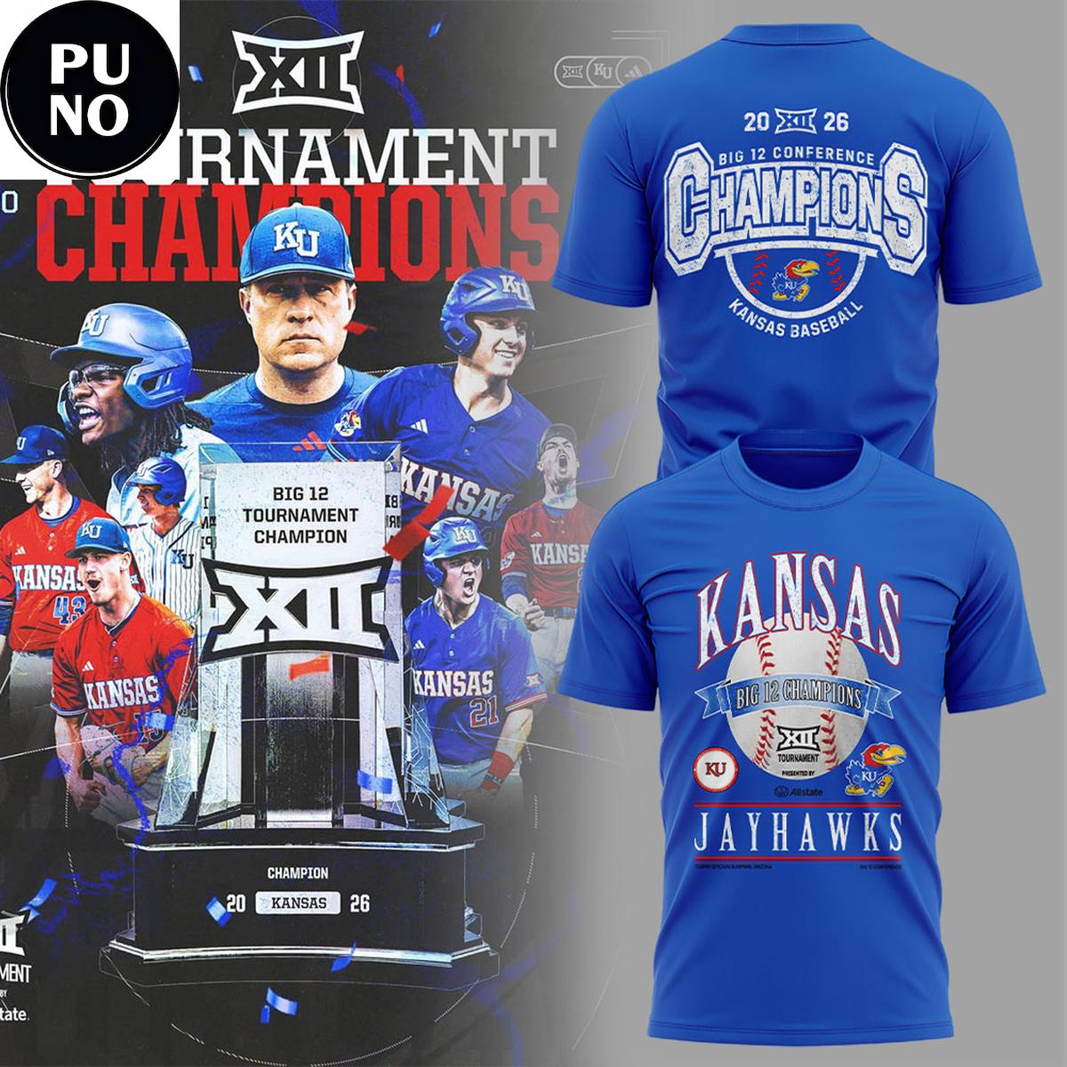 Kansas Jayhawks Big 12 Baseball Tournament Champions 2026 Hoodie T-Shirt