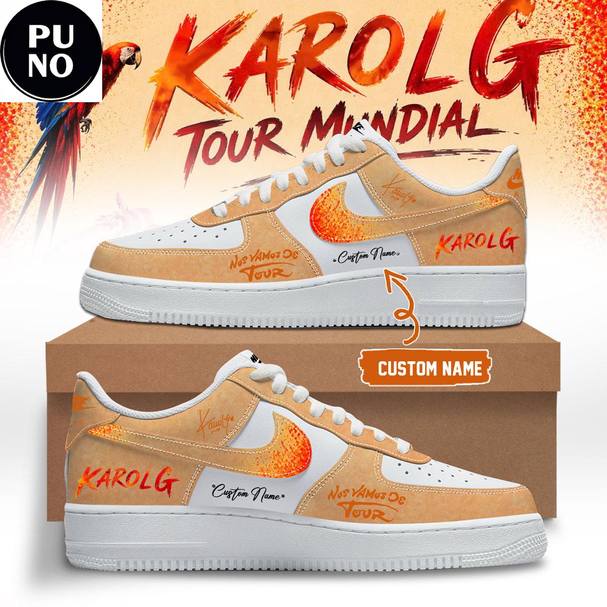 Karol G Nos Vamos de Tour 2026 Custom Name Air Force 1 Shoes