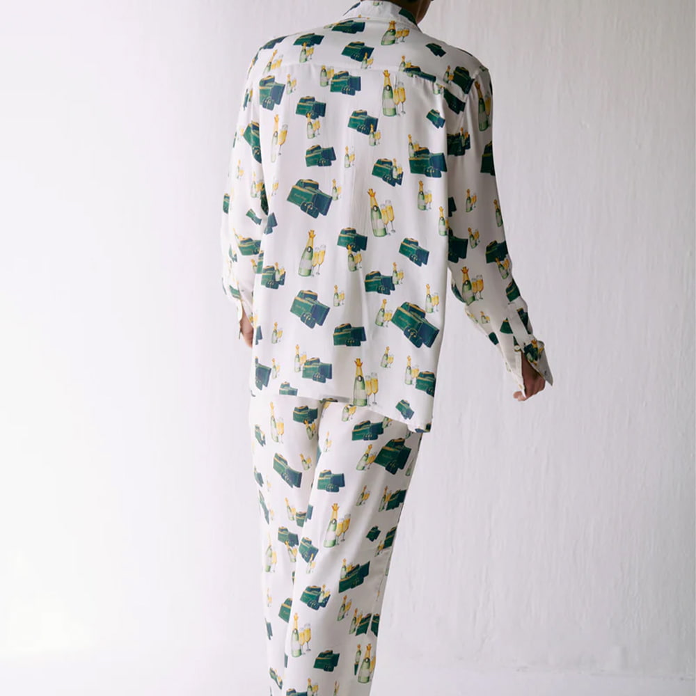 Kate The White Lotus Wine Print Pajamas