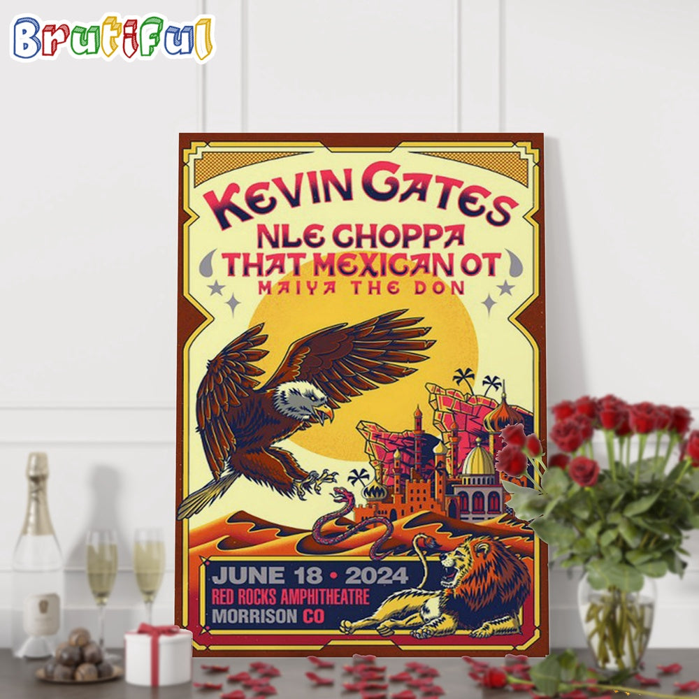 Kevin Gates June 18 2024 Red Rocks Amphitheatre Morrison CO Wall Art Poster Canvas